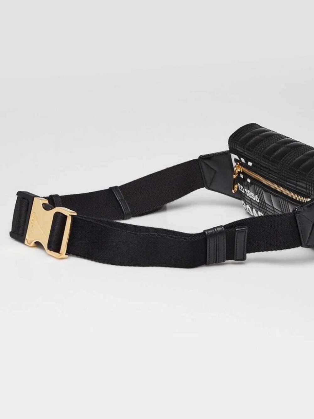 Burberry Black Quilted Coated Canvas Logo Print Belt Bag - Picture 4 of 12